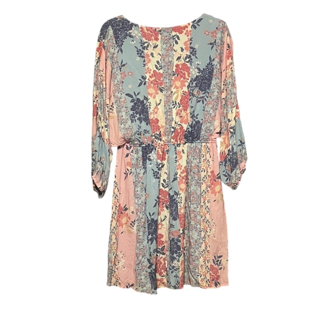 ANDREE BY UNIT Floral V-Neck Tunic in Pink and Blue
Mini Dress Size L EUC Boho - Picture 3 of 9